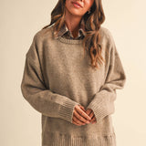 Long Sleeve Plaid Button Down Inner Layer Sweater