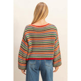 Multi Color Stripe Oversized Sweater