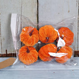 Bag of Mini Velvet Orange Pumpkins