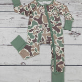 Deer Hunting Camouflage Printed Baby Boy Zippy