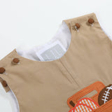 Light Brown Pumpkin Football Truck Overalls