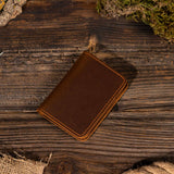 Genuine Leather Wallet: Dark Brown