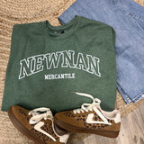 Newnan Mercantile Varsity Letter Spirit Sweatshirt | Heather Green