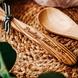Newnan Georgia Olive Wood Serving Spoon & Towel Gift Set