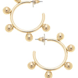 Allison Ball Bead Hoop Earrings in Shiny Gold