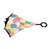 Multi Color Leaves Double Layer Inverted Umbrella