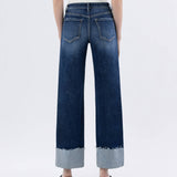 Cosmos High Rise Cuffed Wide Leg Jeans