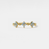 Dainty Gold Blue Flower Stacking Ring
