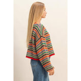 Multi Color Stripe Oversized Sweater