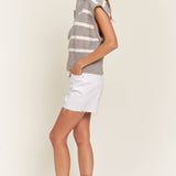 Gray Striped Sweater Vest