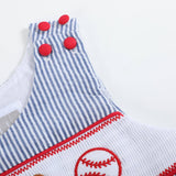 Baseball Smocked Shortalls