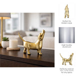 Gold Metal Howling Dog