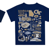 Georgia Tech Yellow Hand Sketched Impressions Boys T-Shirt