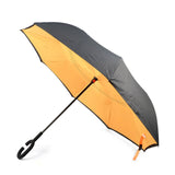 Solid Color Double Layer Inverted Umbrella: Black