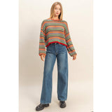 Multi Color Stripe Oversized Sweater