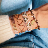 Quadruple miyuki bracelet - nude/taupe/gold plated