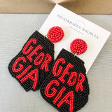 Georgia Red & Black state outline earrings 