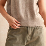 Loose Fit Short Sleeve Sweater Top