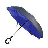 Solid Color Double Layer Inverted Umbrella: Black