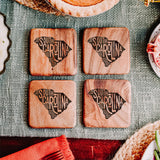 Set of 4 Georgia Wooden Coasters