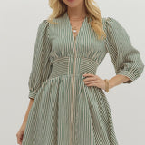 Darcey Green Striped Dress