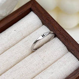 Initial Letter Stackable Band Ring | Silver