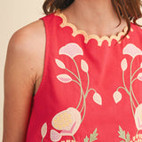 Lucy Floral Embroidery Scalloped Tank