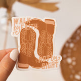 Walk by Faith Western Cowboy Boots Sticker