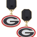 Georgia Bulldogs Rhinestone Enamel Logo Earrings