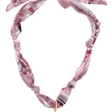 Allegra Blossom Scarf Necklace in Light Pink & White