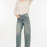 High Rise Slim Barrel Fit Jeans