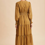 Notched Collar Maxi Dress