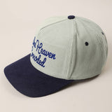 MAKE HEAVEN CROWDED Heat Press Corduroy Trucker Hat: Brown & Pink