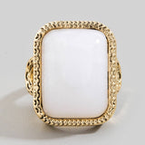 Rectangle Resin Vintage Style Open Band Ring