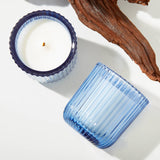 Blue Seaside 1 Wick Colored Glass Candle