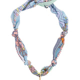 Louisa Beaded Cross Scarf Necklace in Pastel Multi