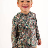Boys Classic Camo Performance Hooded Shirt: Multi-Color