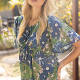 Ribbon Tie Summer Floral Printed Top