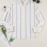 Sweeny Stripe Loose Shirt | Sky Blue Stripe