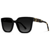 Wren Square Polarized Sunglasses | Black Beige Tort | Black Gradient Lens