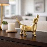Gold Metal Howling Dog