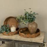 Scalloped Round Wood Trays | 3 sizes