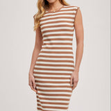 Striped Contrast Tank Midi Dress