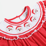 Red Santa Smocked Ruffle Romper