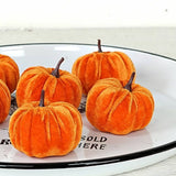 Bag of Mini Velvet Orange Pumpkins