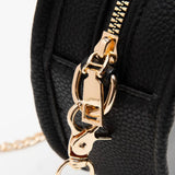 Solid Color Trim Clear Round Crossbody Bag