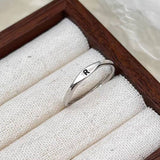 Initial Letter Stackable Band Ring | Silver
