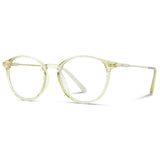 Molly Round Retro Blue Light Glasses | Green | Silver