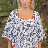 Alexa embroidery Square Neck Top