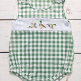 Checkered Duck Appliqué Romper